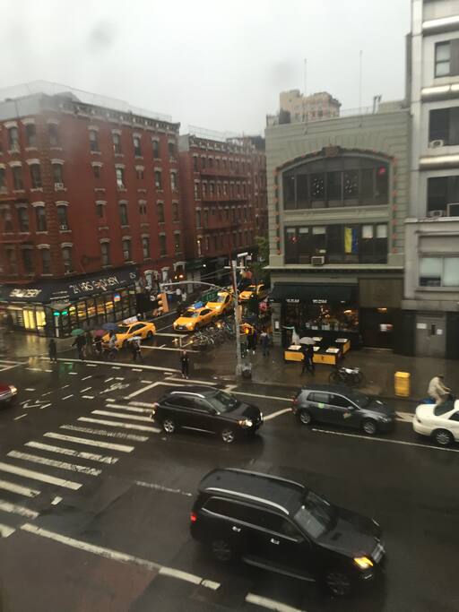 View from bedroom window on a rainy NYC day.