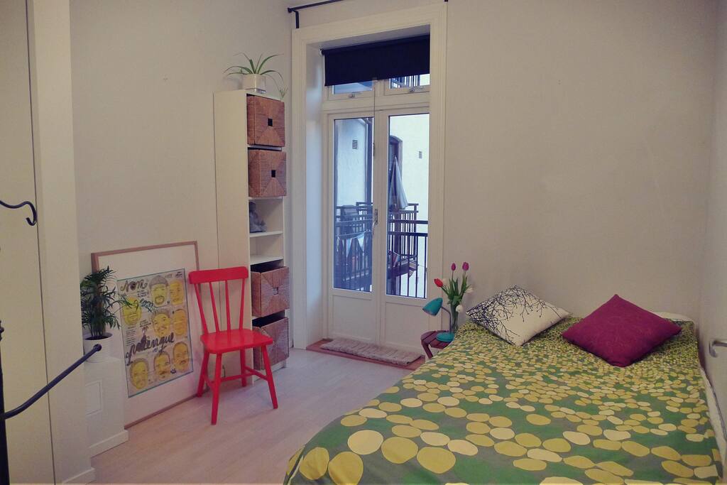 The bedroom with own balcony