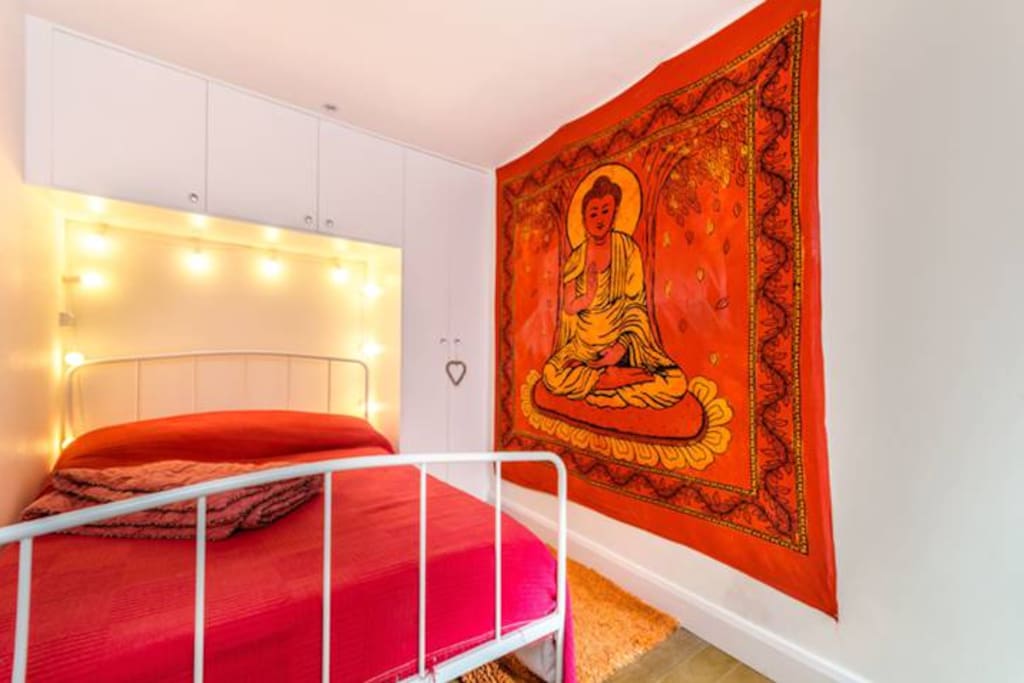 This bedroom leads on to garden