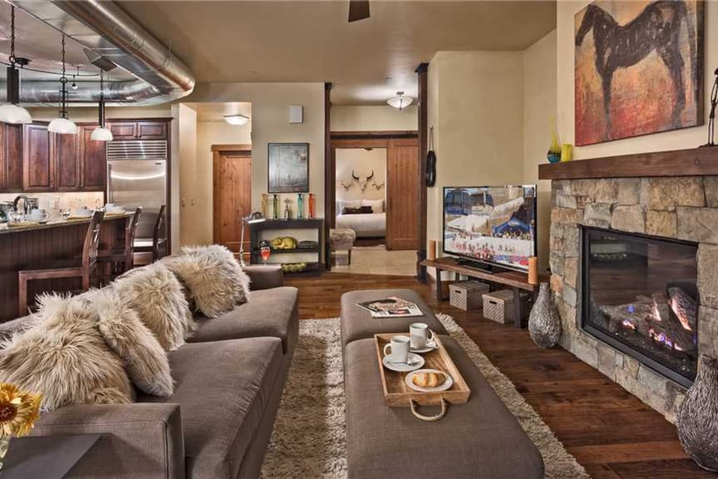 Living Room with High Ceilings