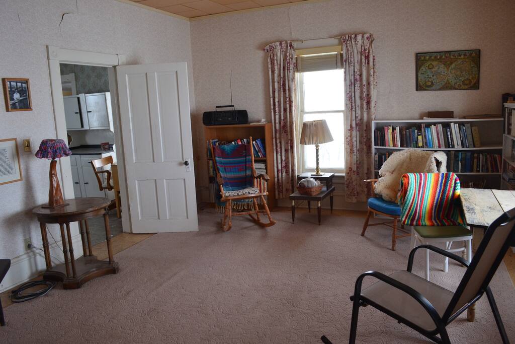 The main living room is light and airy.