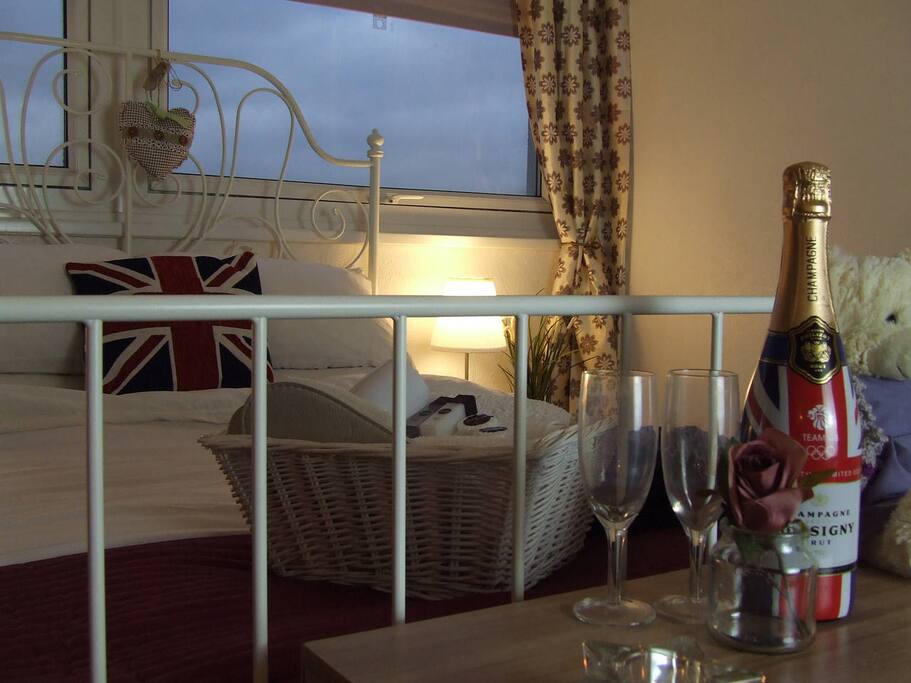 Warm & Inviting with Black Out Blinds to get a good nights sleep.