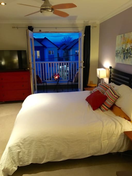 King latex bed with private balcony!