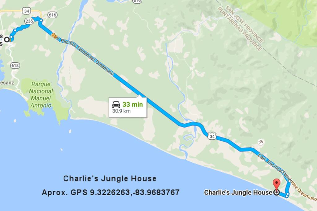 Directions from Quepos