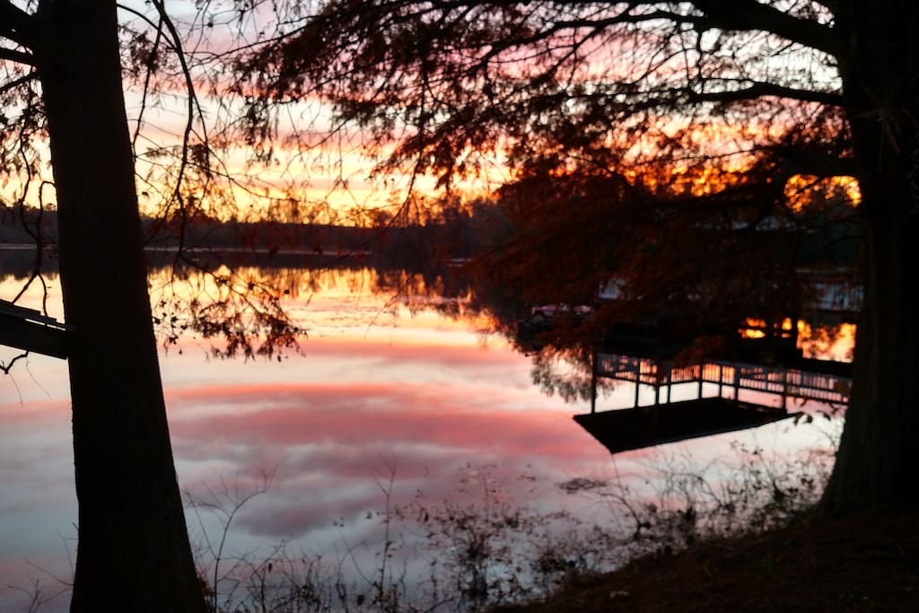 Lake view at dusk.