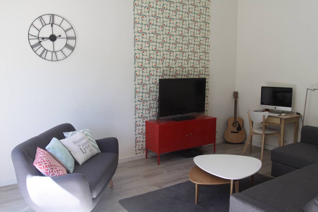 Le salon avec canapé convertible (couchage 2 personnes)