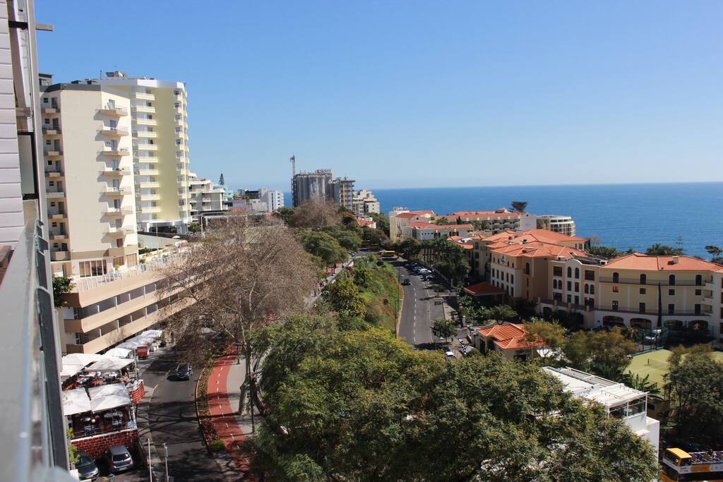 Vista da varanda do apartamento