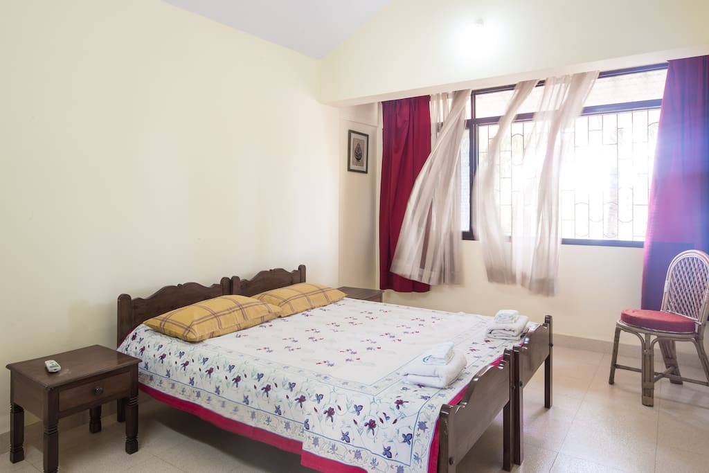 Bedroom overlooking the green fields