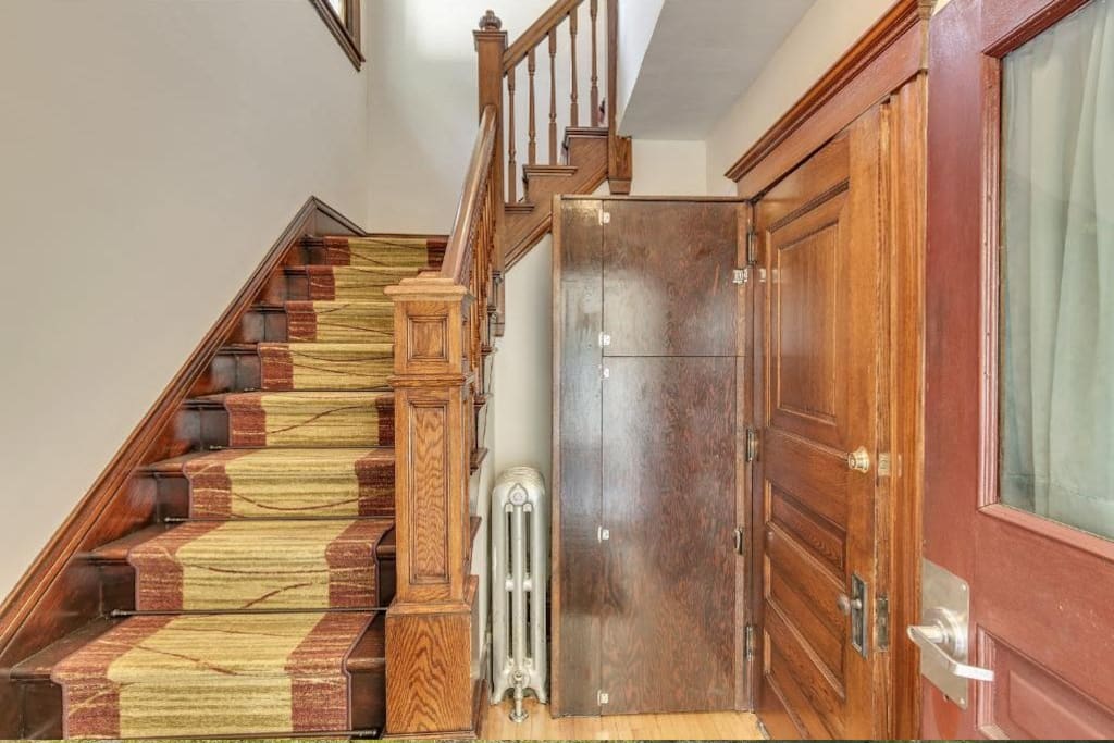 One flight of stairs takes you to the second floor.
