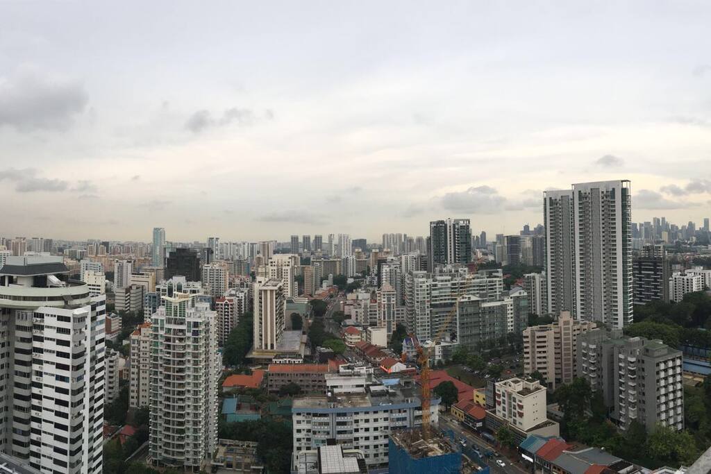 Very high floor! All rooms enjoy bird's eye view of the Northern side of Singapore. Breezy. Patio in master bedroom.