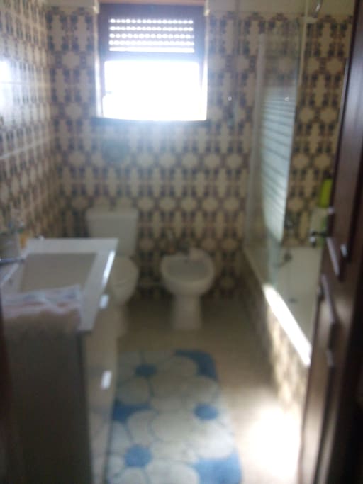 Wc com banheira, bidé, sanita e lava mãos