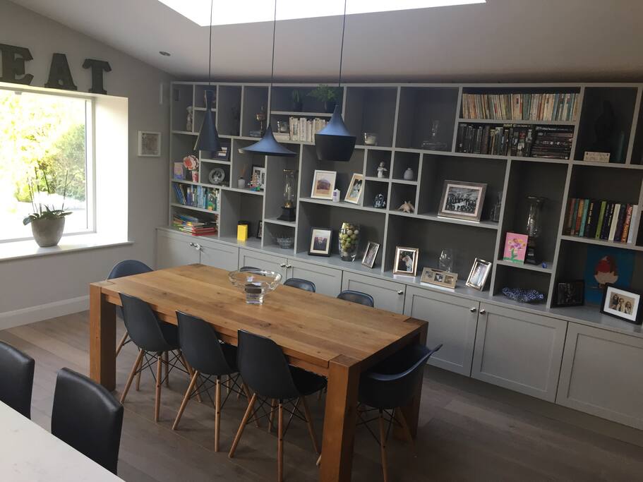 Large light filled open plan dining area
