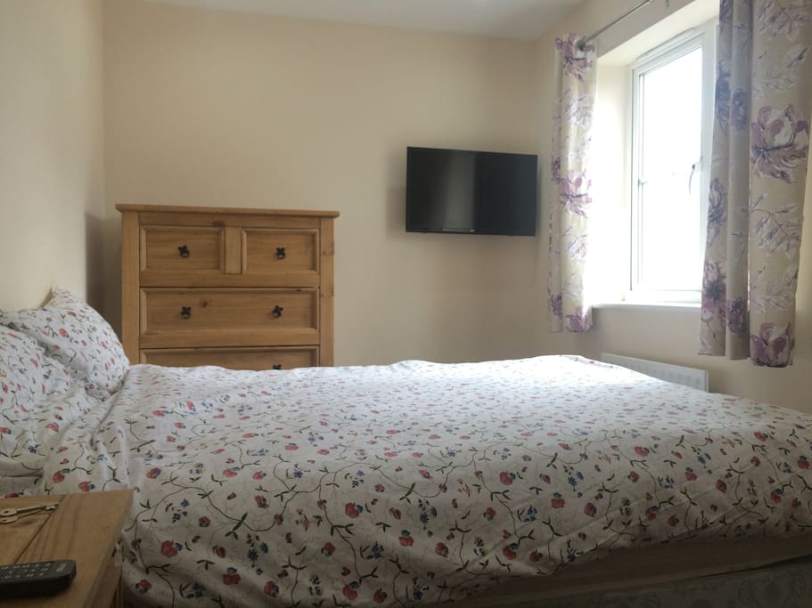 The room offers flat screen TV