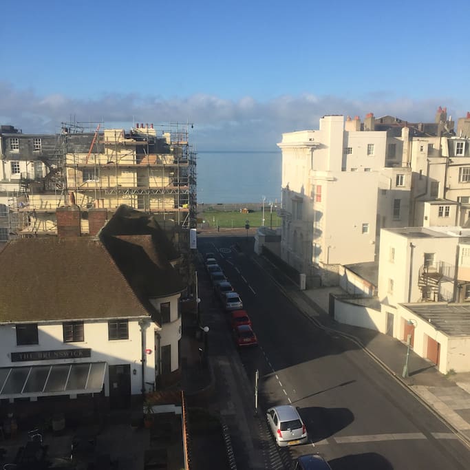 View from living room to the sea