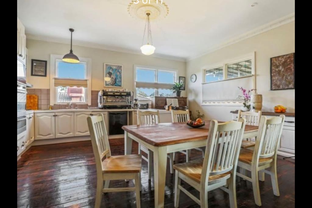 Enjoy quality coffee in the relaxed open plan kitchen dining with your friendly host