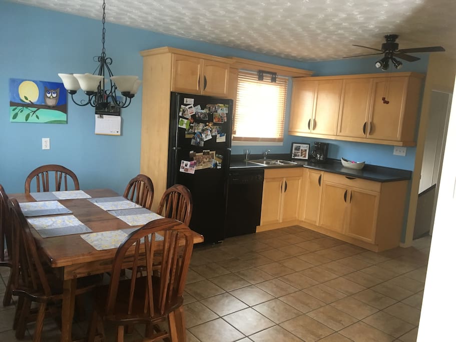Enjoy our fully functioning shared kitchen and dining area.