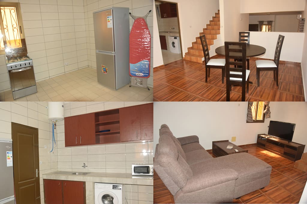 Vue Salon, salle à manger et cuisine