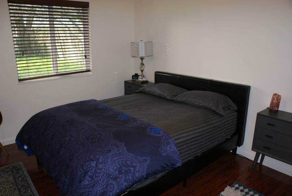 master bedroom w/ new queen bed