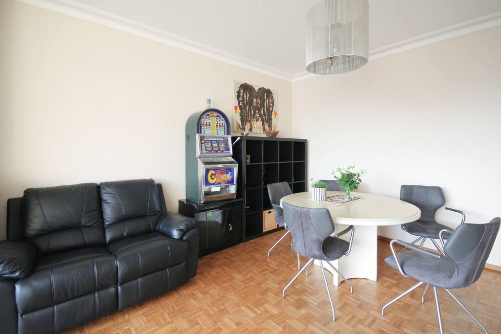 Living room with dining table