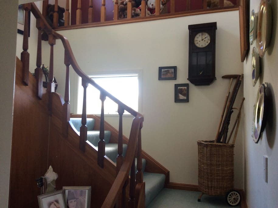 These stairs lead to your private bedroom, shower and lounge.
