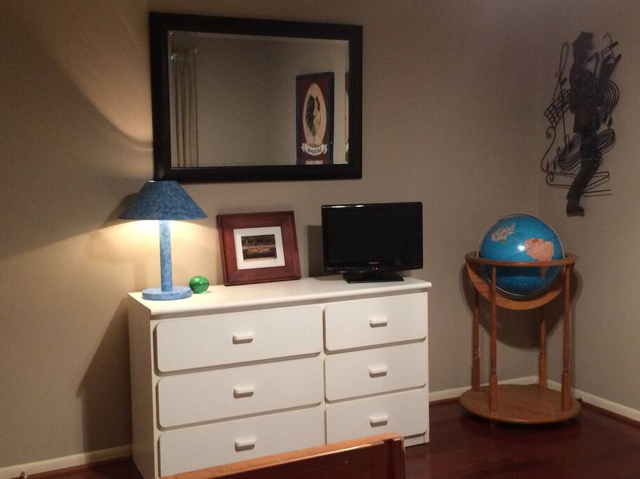 Full size dresser and TV/DVD available for your use.
