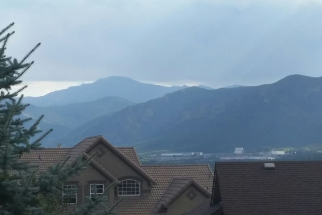 View of Pikes Peak & AF Academy from deck