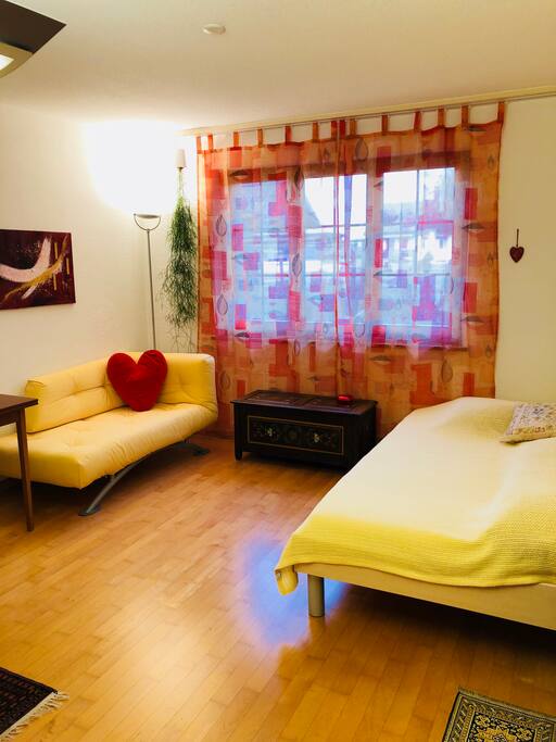 Schlafcouch, kann als Einzelbett verwendet werden