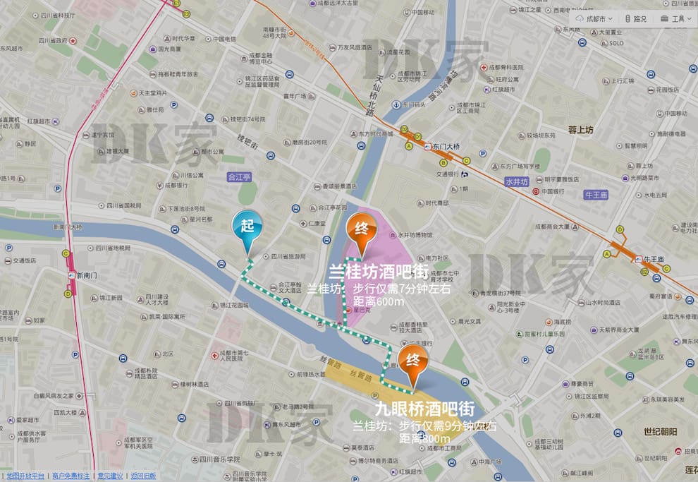 兰桂坊酒吧、九眼桥酒吧就在对面!麻麻再也不用担心我回家太晚!