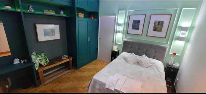 Newly renovated room with comfortable indirect lighting