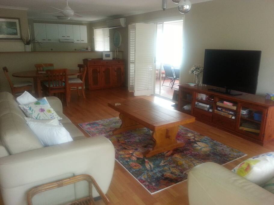Large Lounge, Dining, Kitchen living area leads to Outdoor Room