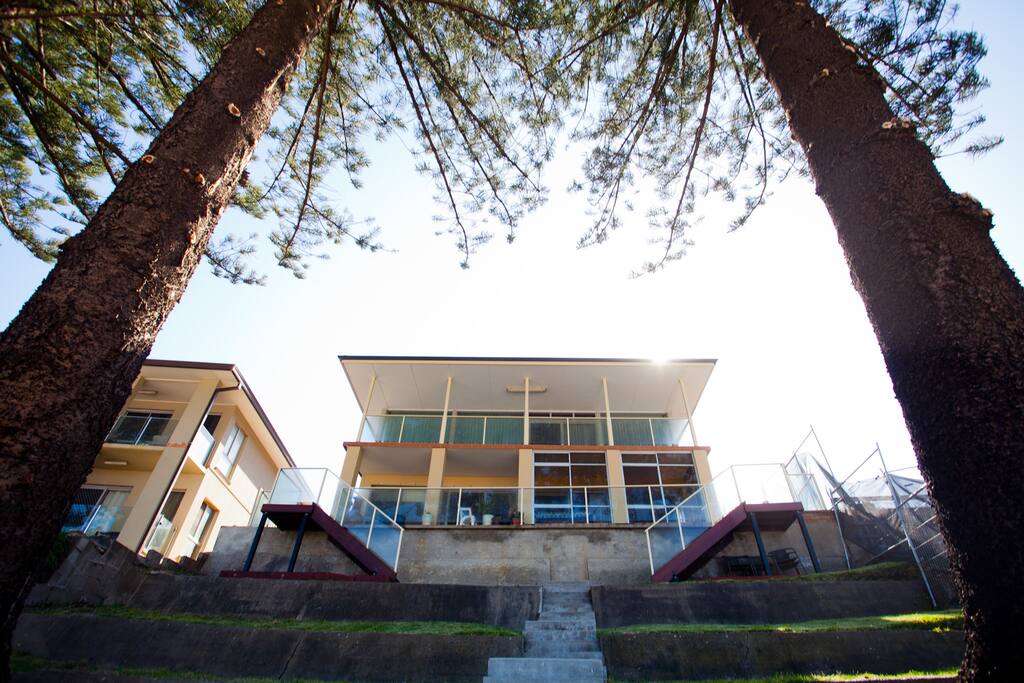 Waterfront side of building