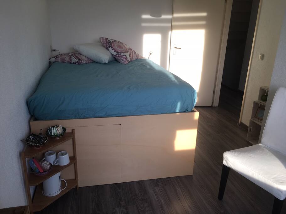 I take care of buying new bedding and sheets regularly to keep it fresh and give the room a new look regularly.