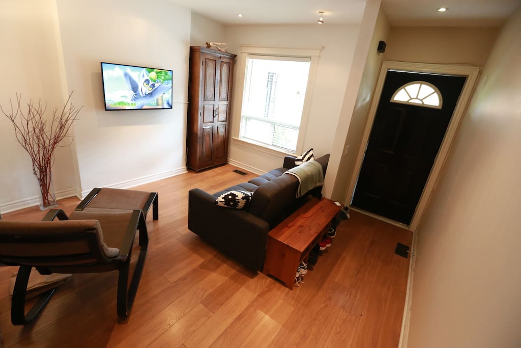 Living room with smart TV