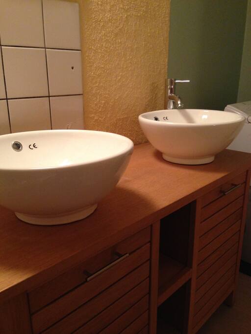 bathroom with 2 basins