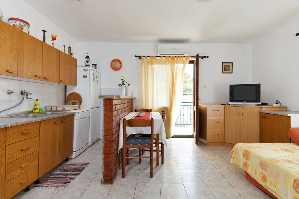First apartment - kitchen, dining and living room