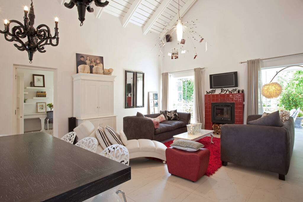 Lounge leads out onto the private stoep/veranda at the back