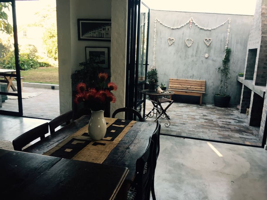 Flow from dining to outside braai and patio