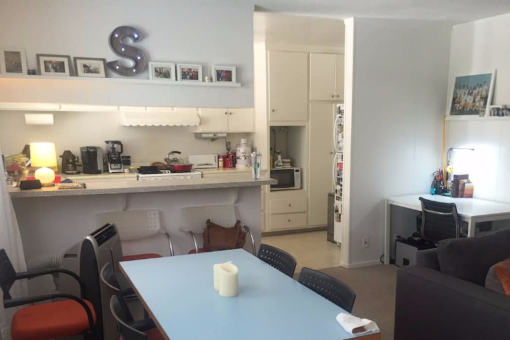 Sizeable desk with printer to get work done