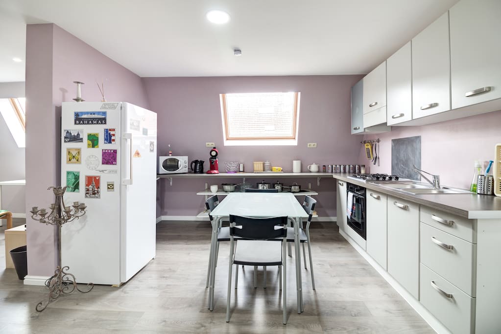Share some food in this new open kitchen.