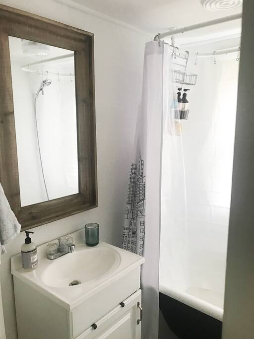 Bathroom with clawfoot tub.