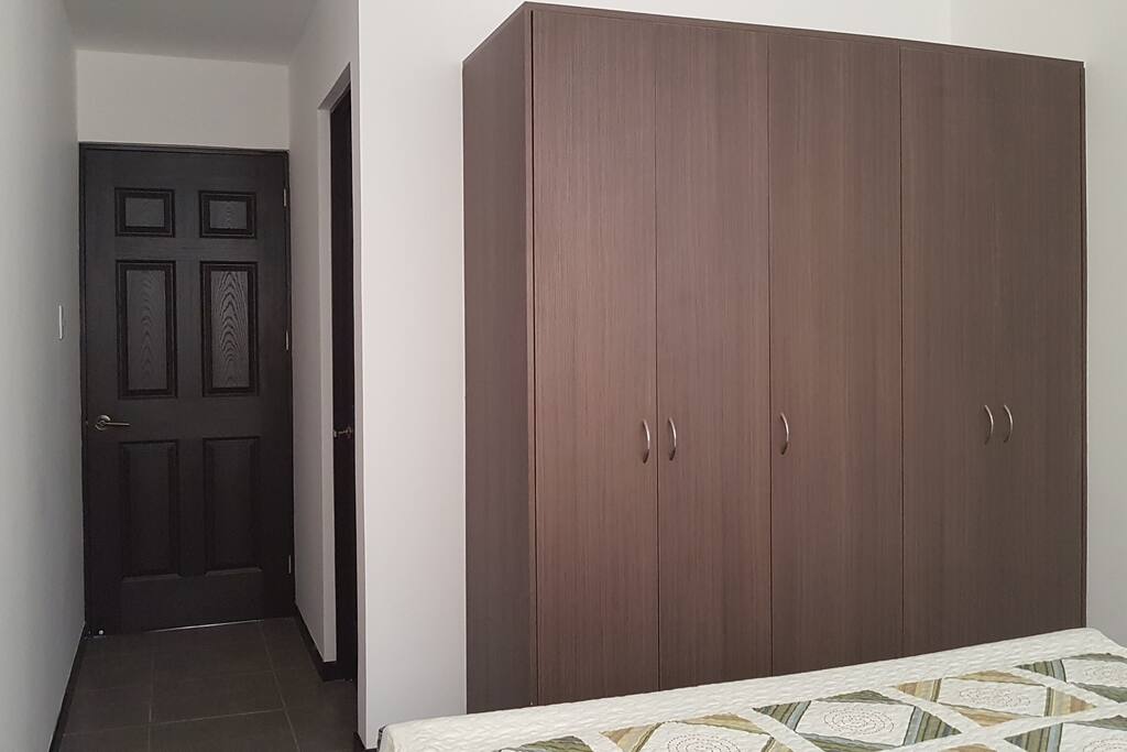 Locked bedroom, spacious closet