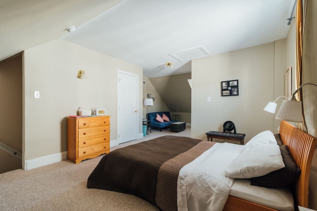 View of sitting area from bed