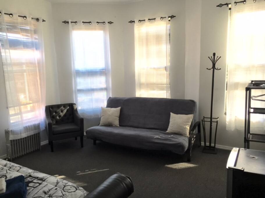 Master bedroom to Accommodate 4 Guest. Queen-size Pillow top bed. And a futon that opens to a full-size bed