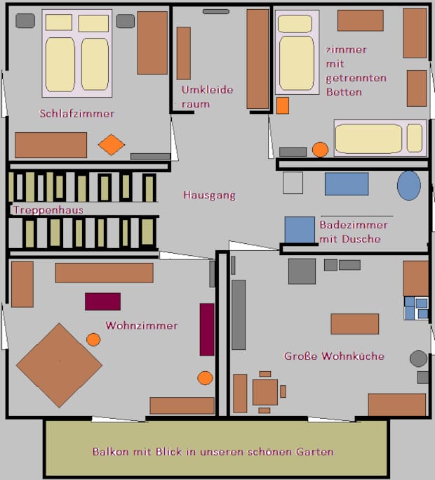 Grundriss der Wohnung 100 qm²