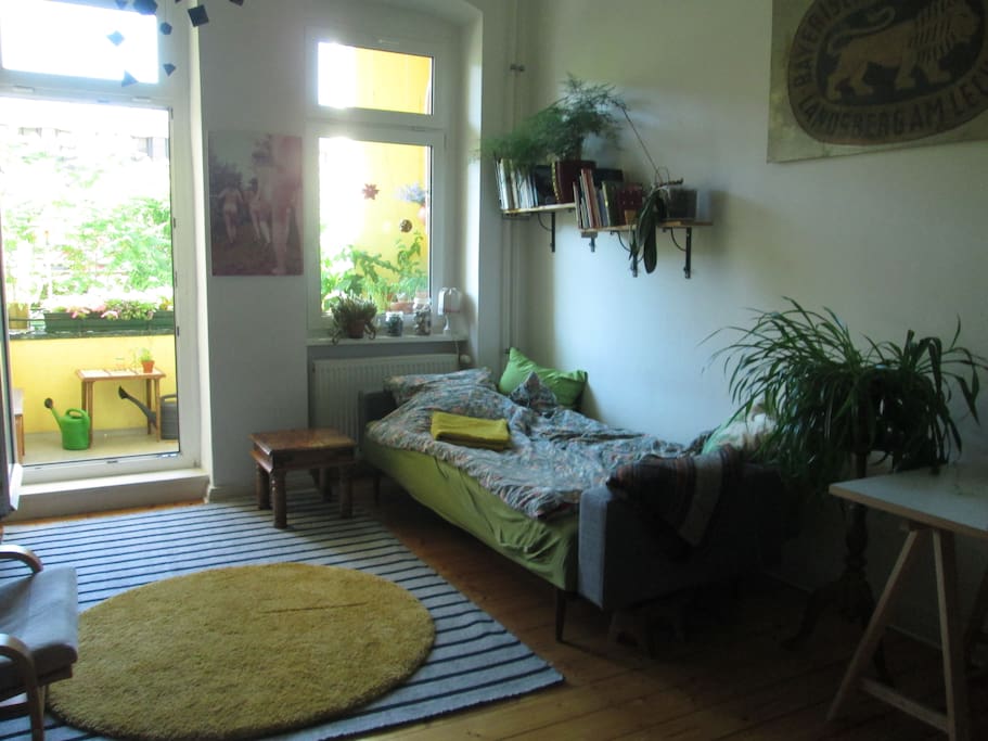Living room with sofa bed.