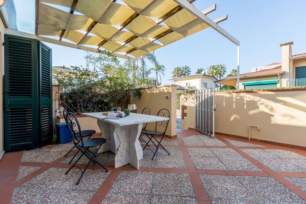 Outside dining table, just 80mt from the beach