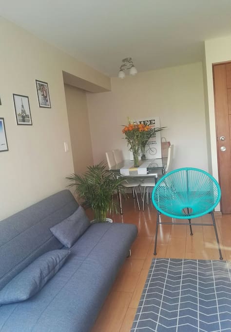 Salita y comedor, me encantan las plantas, hay varias en el departamento.