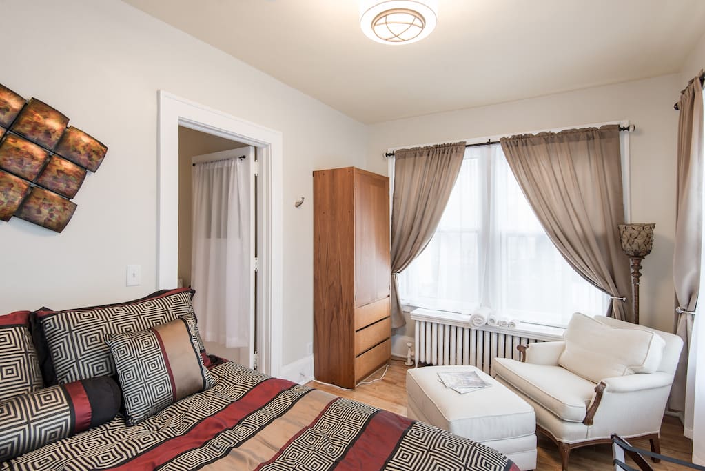 Guests love this bedroom with a nice sitting area for you to 'get away' and read.