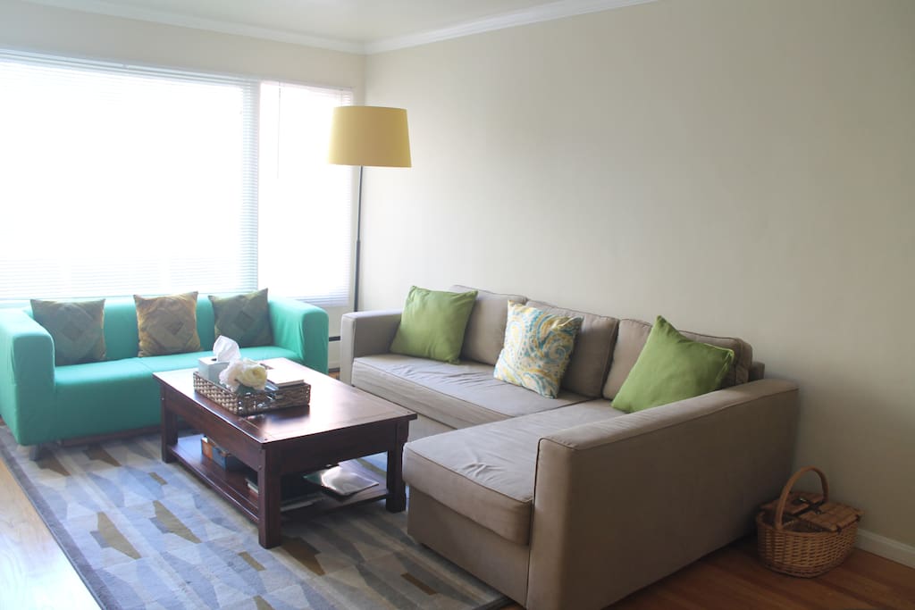 Living room with pull out sofa bed (queen size)
