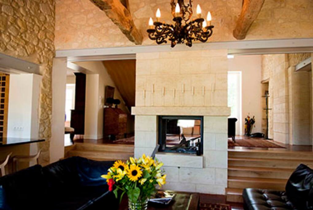 Contemporary space filled with original art and antiques.